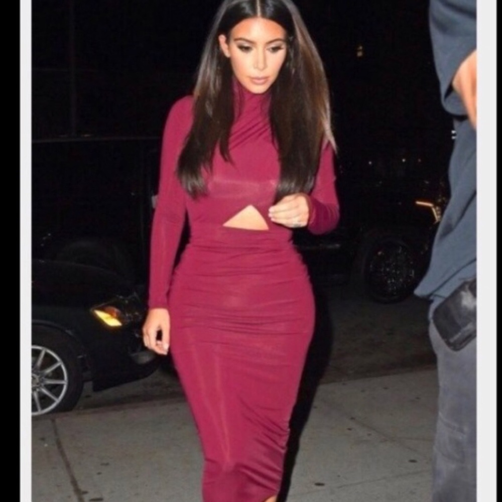 Turtleneck keyhole dress as seen on Kim K